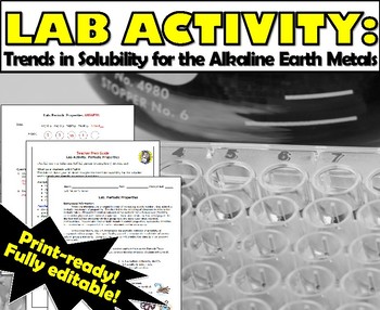 Preview of Lab Activity: Periodic Properties - Trend for Solubility