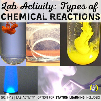Preview of Lab Activity: Types of Chemical Reactions {Station learning procedure included!}