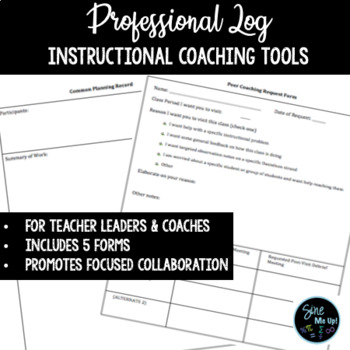 Preview of Instructional Coaching Forms Teacher Collaboration & CoPlanning Professional Log
