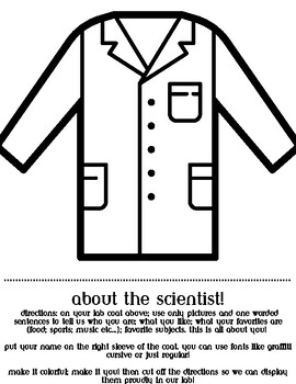 Preview of Lab Coat About Me! Back to School or During the Year Resource!