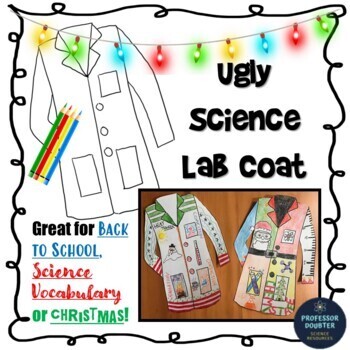 Preview of Christmas Science Lab Coat Activity or Icebreaker and Ugly Christmas Sweater
