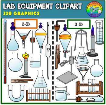 Preview of Lab Equipment Clipart (2D & 3D)