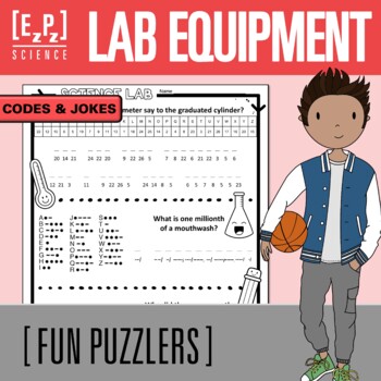 Preview of Lab Equipment Codes and Jokes | Science Puzzle Challenge for Early Finishers