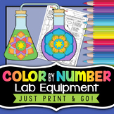 Lab Equipment - Color by Number - Science Tools Worksheet