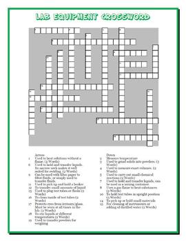 Lab Equipment Crossword and Word Scramble Matching by Creative Science