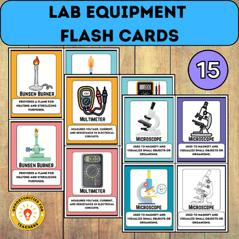 Preview of Lab Equipment Flash Cards with Pictures