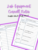 Lab Equipment Guided Cornell Notes - Middle School & High School