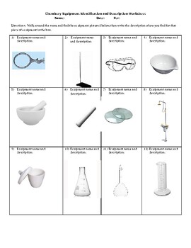 Lab Equipment Identification Worksheet by Ms L | TpT