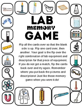 Preview of Lab Equipment Memory Game