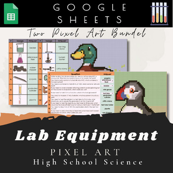 Preview of Lab Equipment Pixel Art- High school science