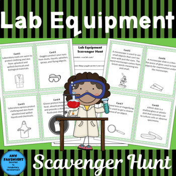 Lab Equipment Scavenger Hunt plus foldables by Ann Fausnight | TpT