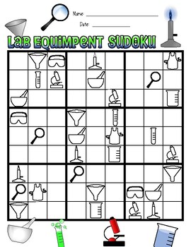 Preview of Lab Equipment Sudoku Puzzle