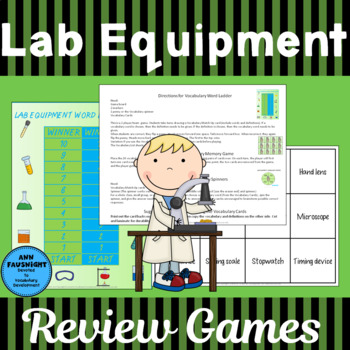 Lab Equipment Vocabulary Review Games by Ann Fausnight | TPT