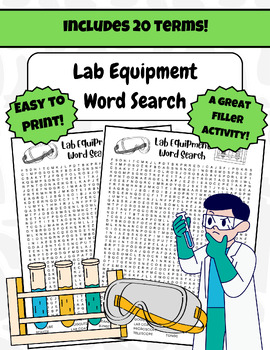 Lab Equipment Word Search by Ms Dashle | TPT
