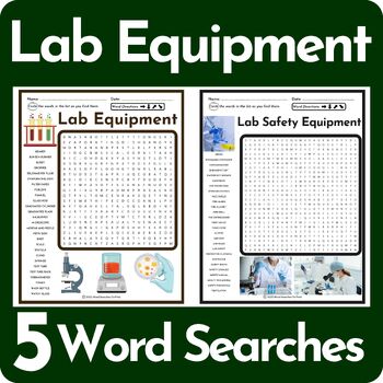 Lab Equipment Word Search Puzzle BUNDLE by Word Searches To Print