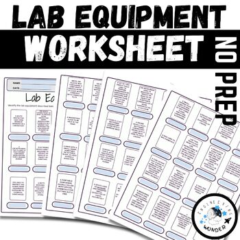 Preview of Lab Equipment Worksheet (Definitions Version)