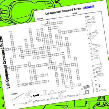 Lab Equipment and Science Tools Crossword Puzzle with Images by
