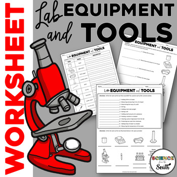 Preview of Lab Equipment and Tools Worksheet Assessment Activity in Digital and Print