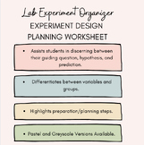 Lab Experiment Organizer Planning Worksheet