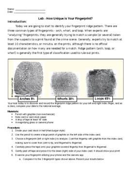 Preview of Lab - How Unique is Your Fingerprint