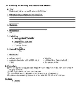Preview of Lab Modeling Weathering and Erosion Using Skittles