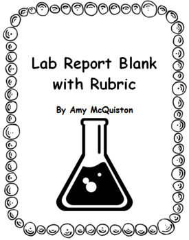 Preview of Lab Report Blank with Rubric