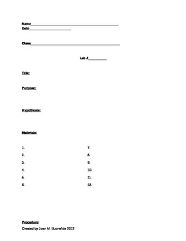 Preview of Lab Report Form - Computer Version