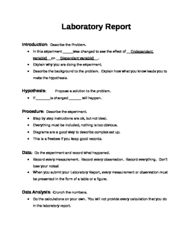 chemistry lab report layout