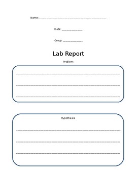 Lab Report Template by Victoria Marshall | TPT