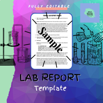 Preview of Lab Report Template & Grading Rubric (digitial & fully editable)