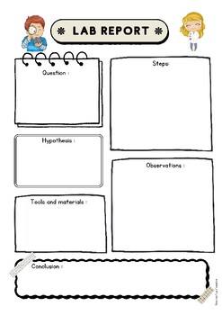 Preview of Lab Report Template for Elementary | Scientific Methods | Kawaii | Cute
