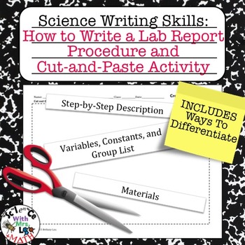 Preview of Lab Report Writing How to Write a Procedure and Cut and Paste Activity