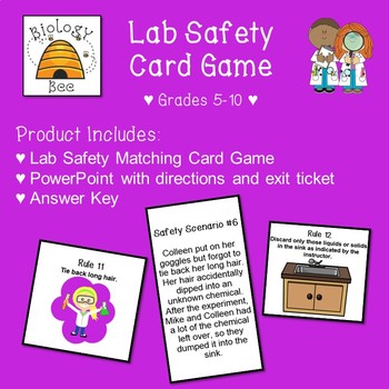 Preview of Lab Safety Card Game