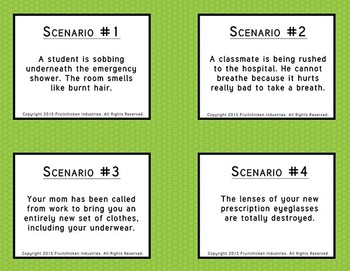 Lab Safety Cause Effect 16 Scenarios Worksheet + Individual Card Formats