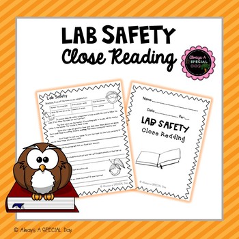 Preview of Lab Safety: Close Reading