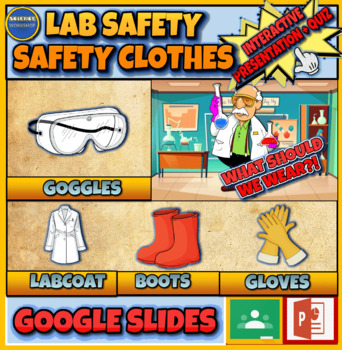 Preview of Lab Safety Clothes: Interactive Google Slides + Printable Worksheet +PPT Version