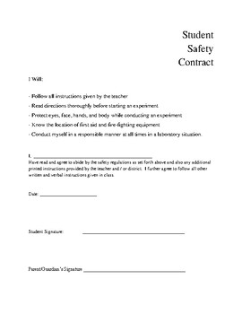 Preview of Lab Safety Contract