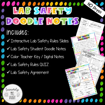 Preview of Lab Safety Doodle Notes / Interactive Slides / Quiz / Lab Safety Agreement