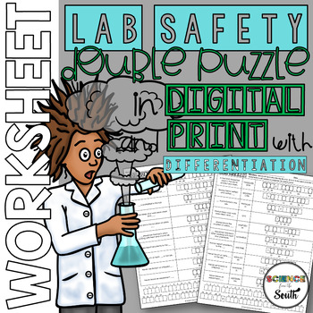 Preview of Lab Safety Double Puzzle Activity with Differentiation and Digital Options