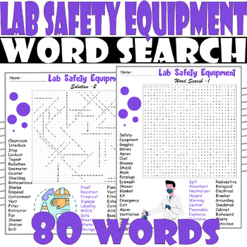 Lab Safety Equipment Word Search Puzzle , All about Lab Safety Word Search