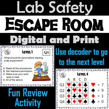 Preview of Lab Safety Activity Breakout Escape Room Game: Use Before Any Science Experiment