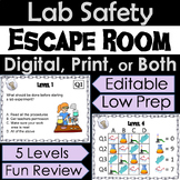 Lab Safety Activity Breakout Escape Room Game: Use Before 
