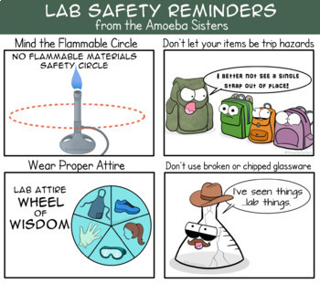 Preview of Lab Safety Handout by The Amoeba Sisters- Free Student Handout