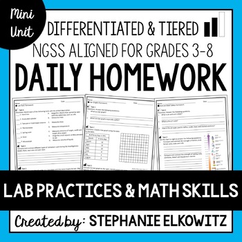 Preview of Lab Safety, Lab Tools and Measurement Homework | Printable & Digital