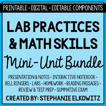 Preview of Lab Safety & Lab Practices Mini Unit | Printable, Digital & Editable Components