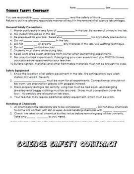 Lab Safety Package - Powerpoint, Contract Handout, Quiz, Card Game