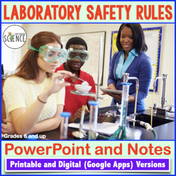 Preview of Science Lab Safety Rules Powerpoint and Notes