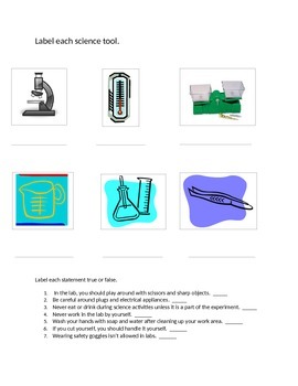 Lab Safety Pre Test by Johnsons Odds and Ends | TPT