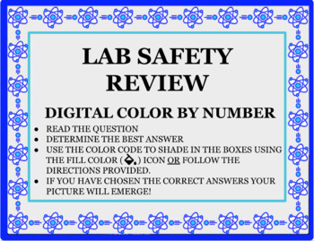 Preview of Lab Safety Review - Digital Color By Number