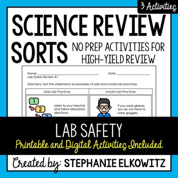 Preview of Lab Safety Review Sort | Printable, Digital & Easel